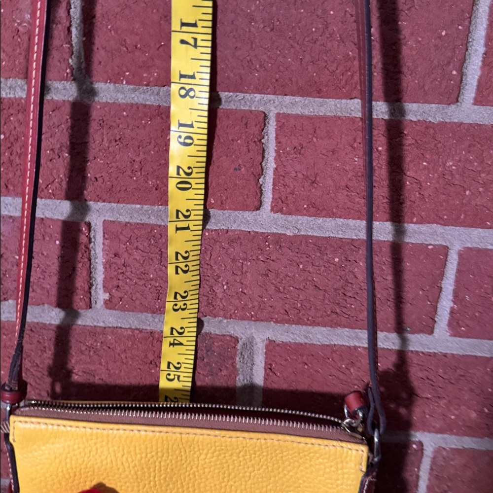 Dooney & Bourke Pebble Grain Dandelion and Brown Leather Crossbody Bag - Picture 12 of 13
